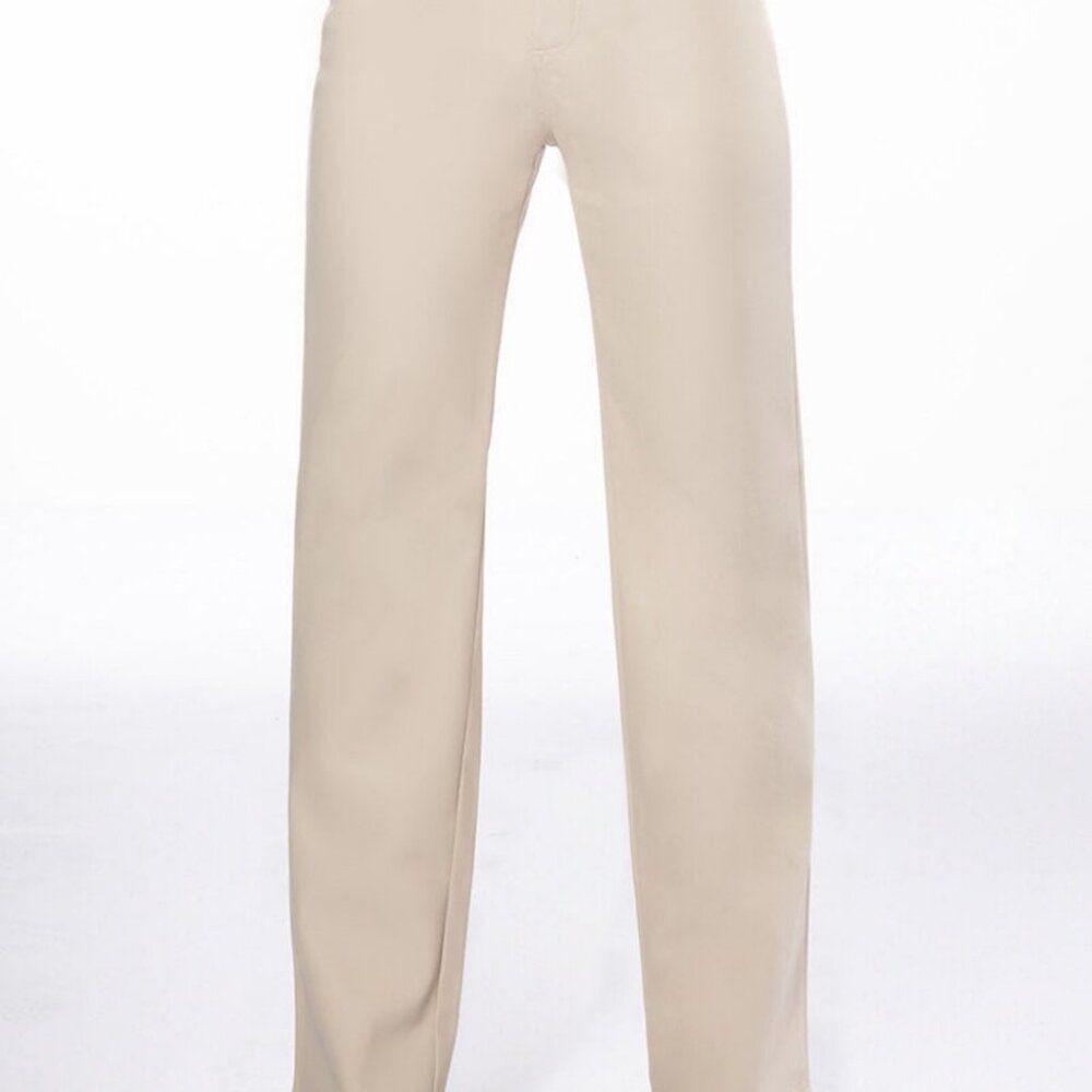 NWT Akira Vegan Leather Straight Leg Pants (Ivory) Size 5 - Picture 4 of 8